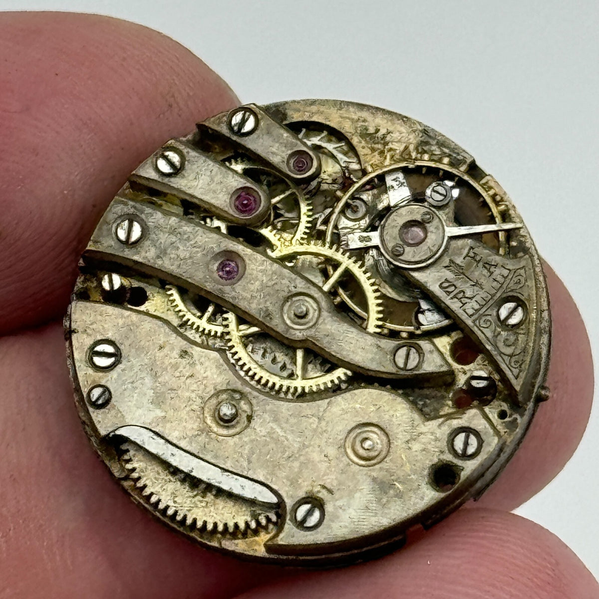 Pistol Watch Movement Vintage Swiss Manual Wind Parts Repair 23.6mm