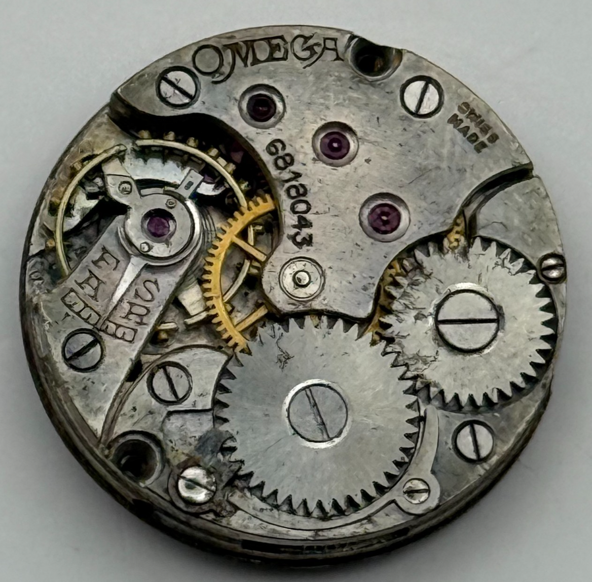 Omega 19.4S Watch Movement - Rare Calibre For Restoration Or Parts Use 19.7mm