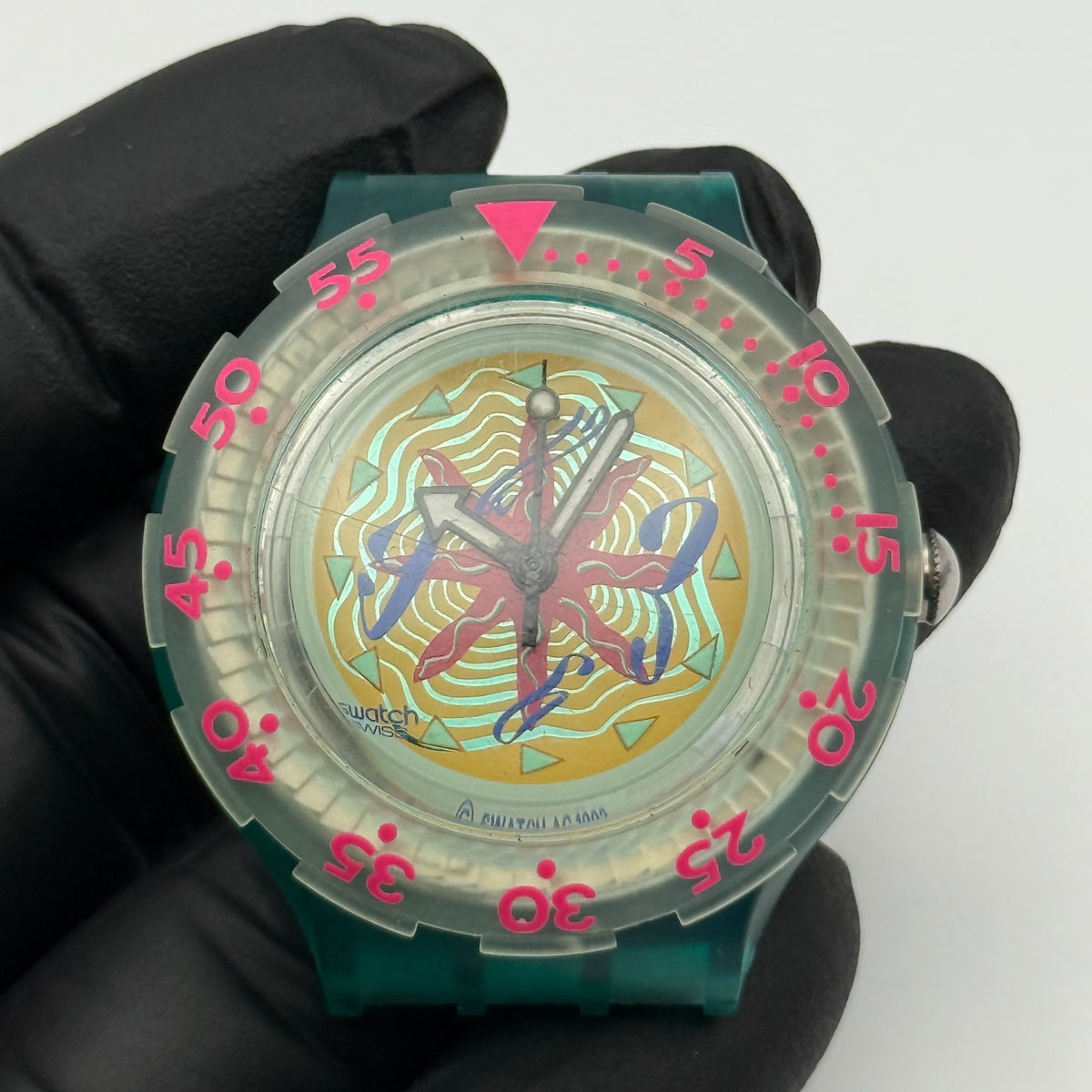 Vintage Swatch Scuba 200 Watch SDN108 Sea Floor 1994 ETA Quartz Swiss 40mm Parts