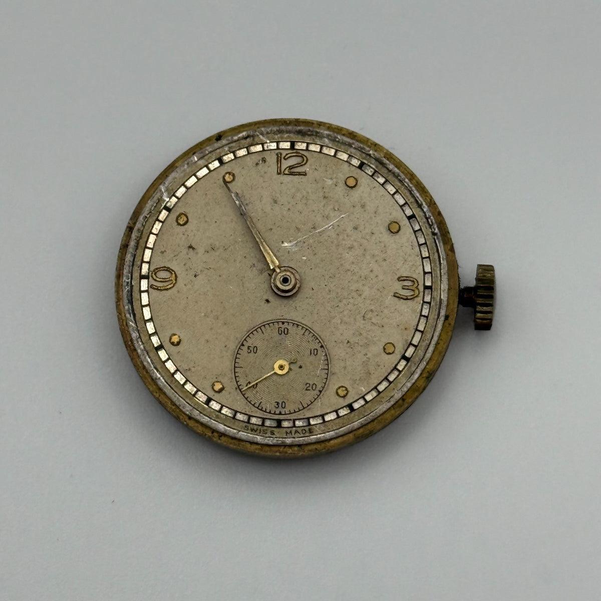 Roc Lever Watch Movement - Running - For Parts / Repair