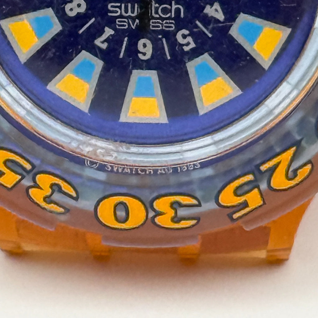 Vintage Swatch Scuba 200 Watch SDO100 Seaclip 1994 ETA Quartz Swiss 40mm Parts 