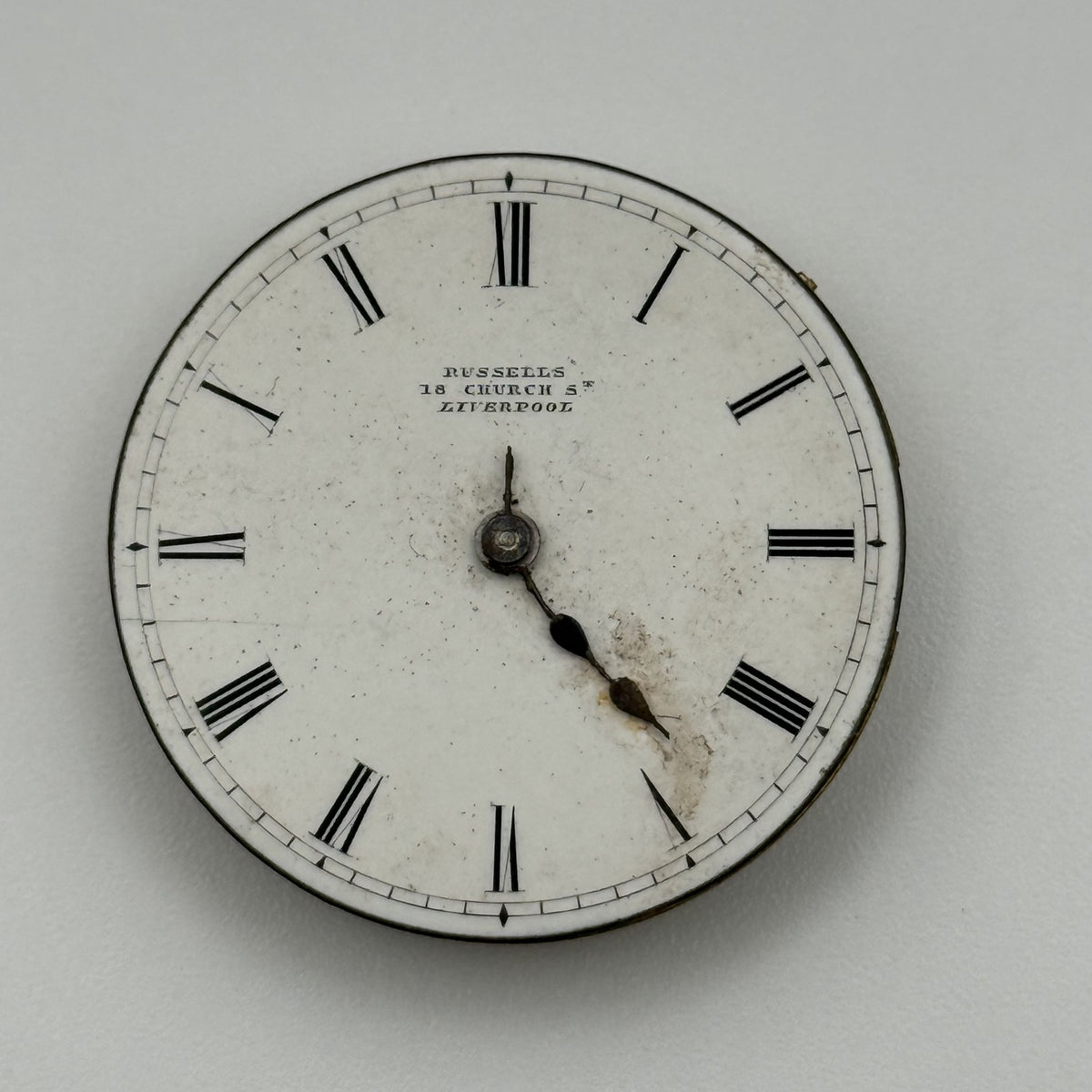 English Lever Pocket Watch Movement - Russells Liverpool - Parts / Repair 32.1mm
