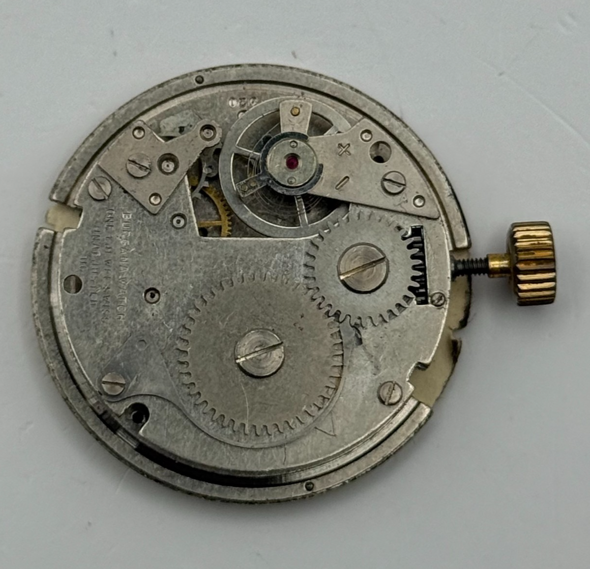 Desa 320 Watch Movement Lucerne Black Yellow Dial Burgana Manual Parts 34.6mm