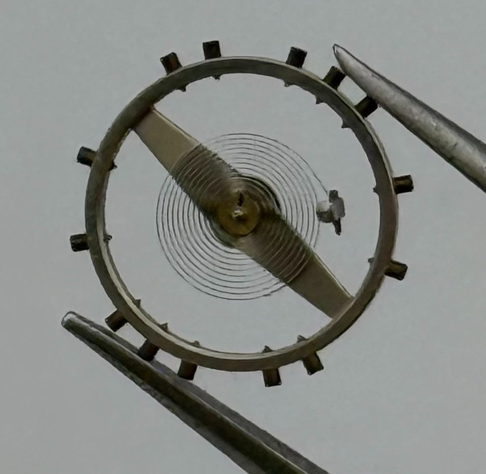 Lanco 1020 Balance Wheel Complete And Spring Progress Watch Movement Parts NOS
