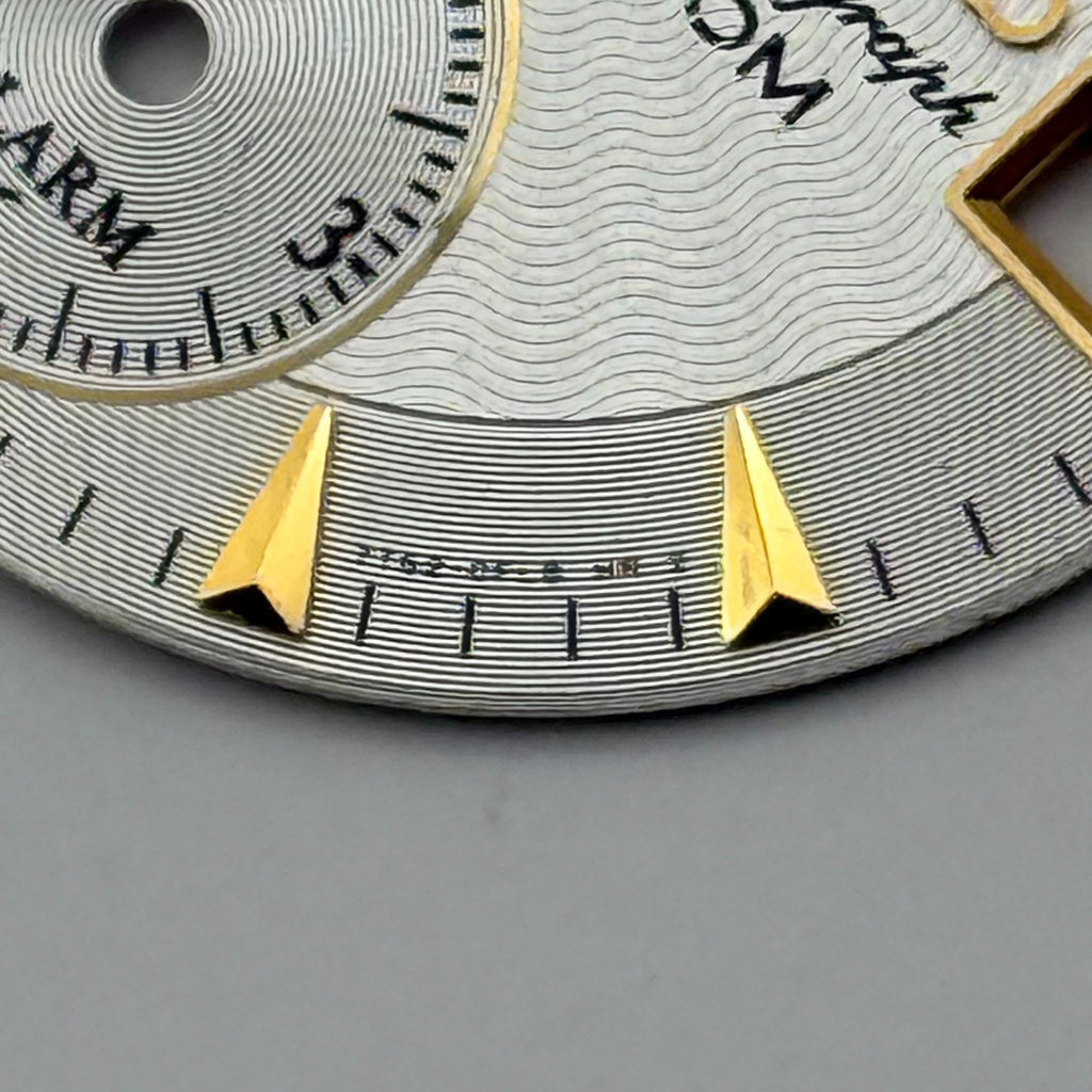 Seiko 7T62 Watch Dial Chronograph Alarm 50M Silver Tone Spare Parts Repair 27mm