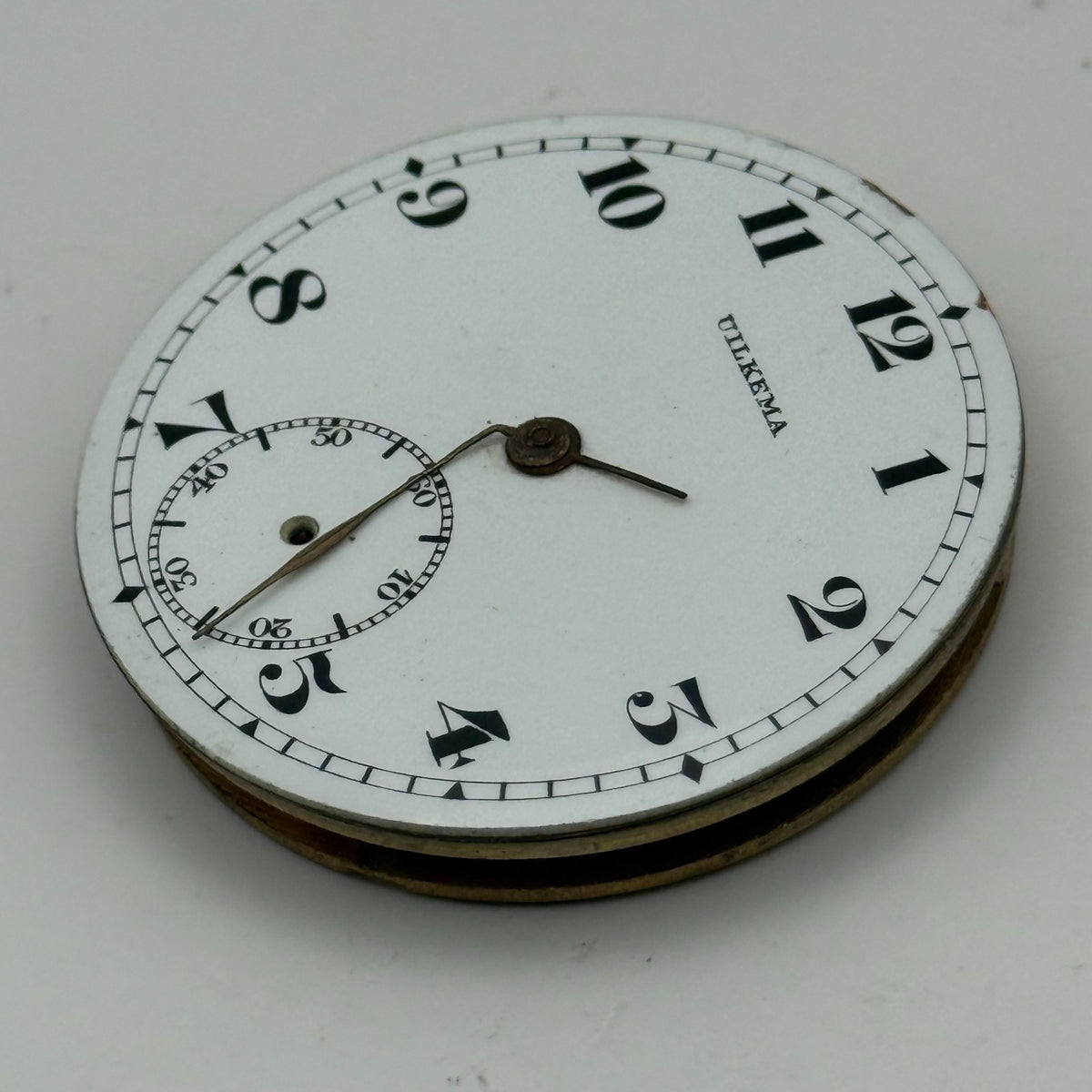 Uilkema Pocket Watch Movement Open Face Sub Seconds Vintage Parts Repair 38.9mm