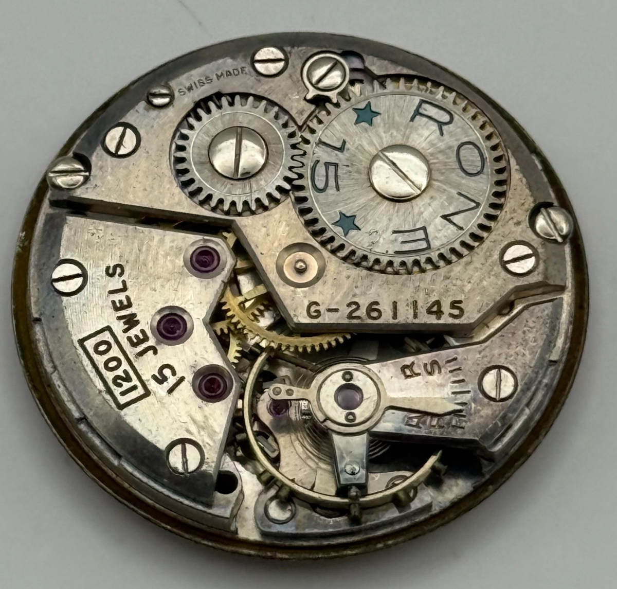 Rone Fifteen 1200 Watch Movement - For Parts / Repair - 26.4mm