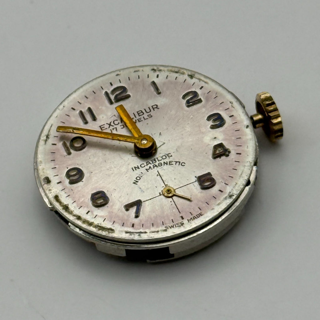 Unitas 6365N Watch Movement Running Excalibur 17 Jewel Swiss Parts Repair 19.6mm