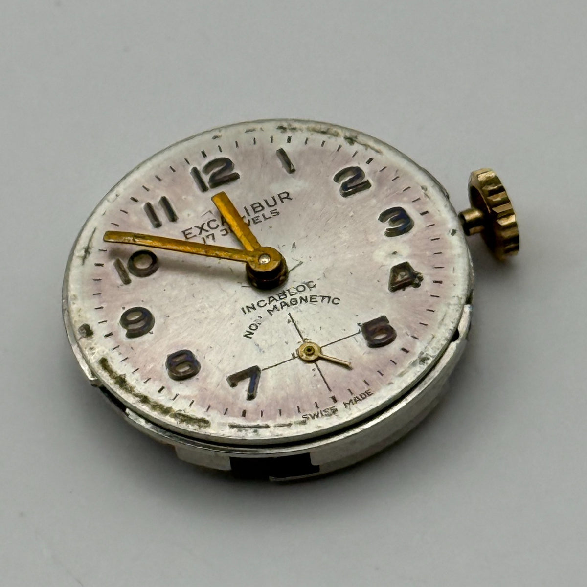 Unitas 6365N Watch Movement Running Excalibur 17 Jewel Swiss Parts Repair 19.6mm