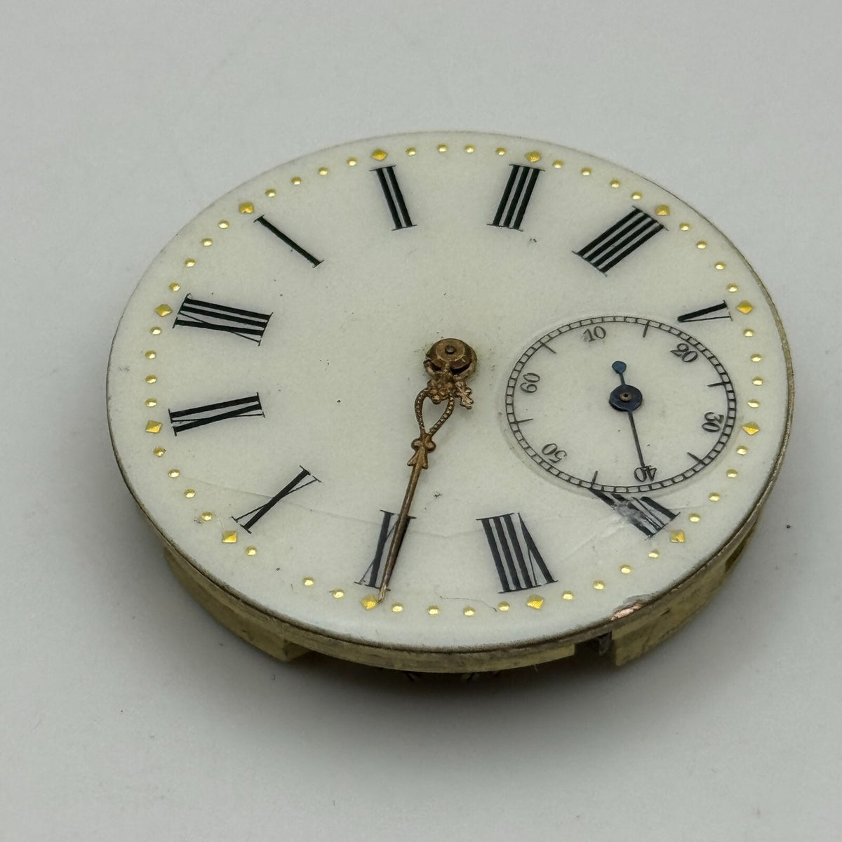 Open Face Cyrus GT Antique Pocket Watch Movement - For Parts / Repair - 40.9mm