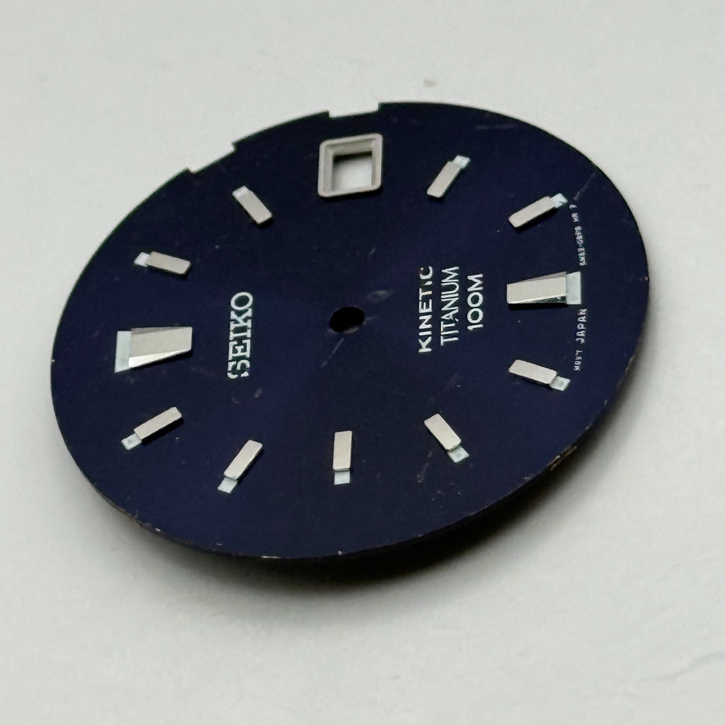 Seiko 5M62-08P8 Watch Dial Kinetic Titanium 100M Black Spare Parts Repair 28.9mm