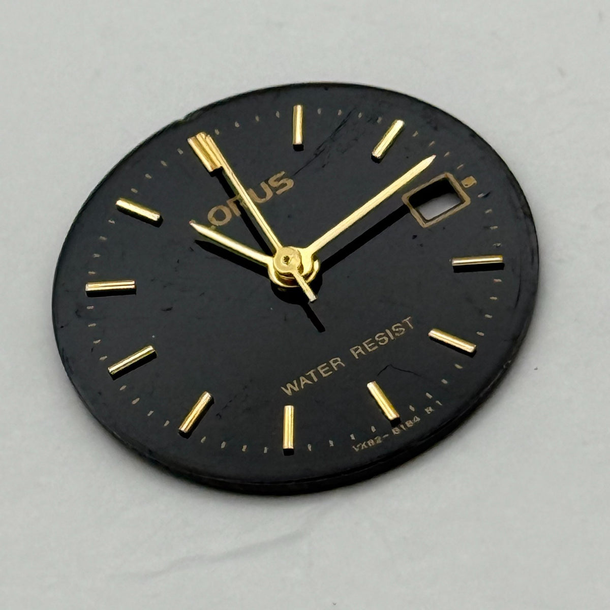 Lorus VX82-B184 Watch Dial Black Vintage Spare Parts Repair 19.9mm