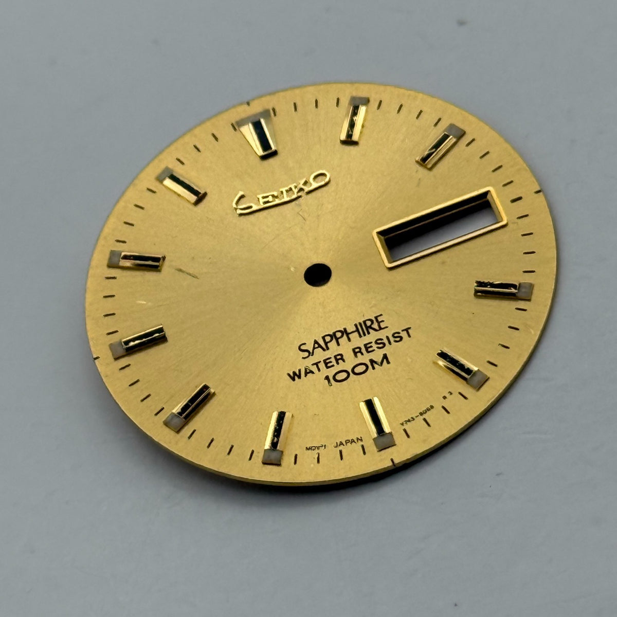 Seiko V743-8D68 Watch Dial Sapphire 100M Gold Tone Spare Parts Repair 29.4mm