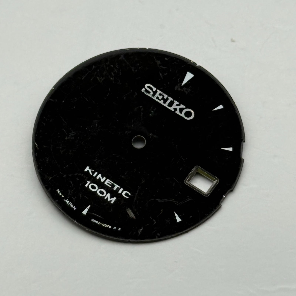 Seiko 5M62-0D78 Watch Dial Kinetic 100M Black Japan Spare Parts Repair 28.4mm