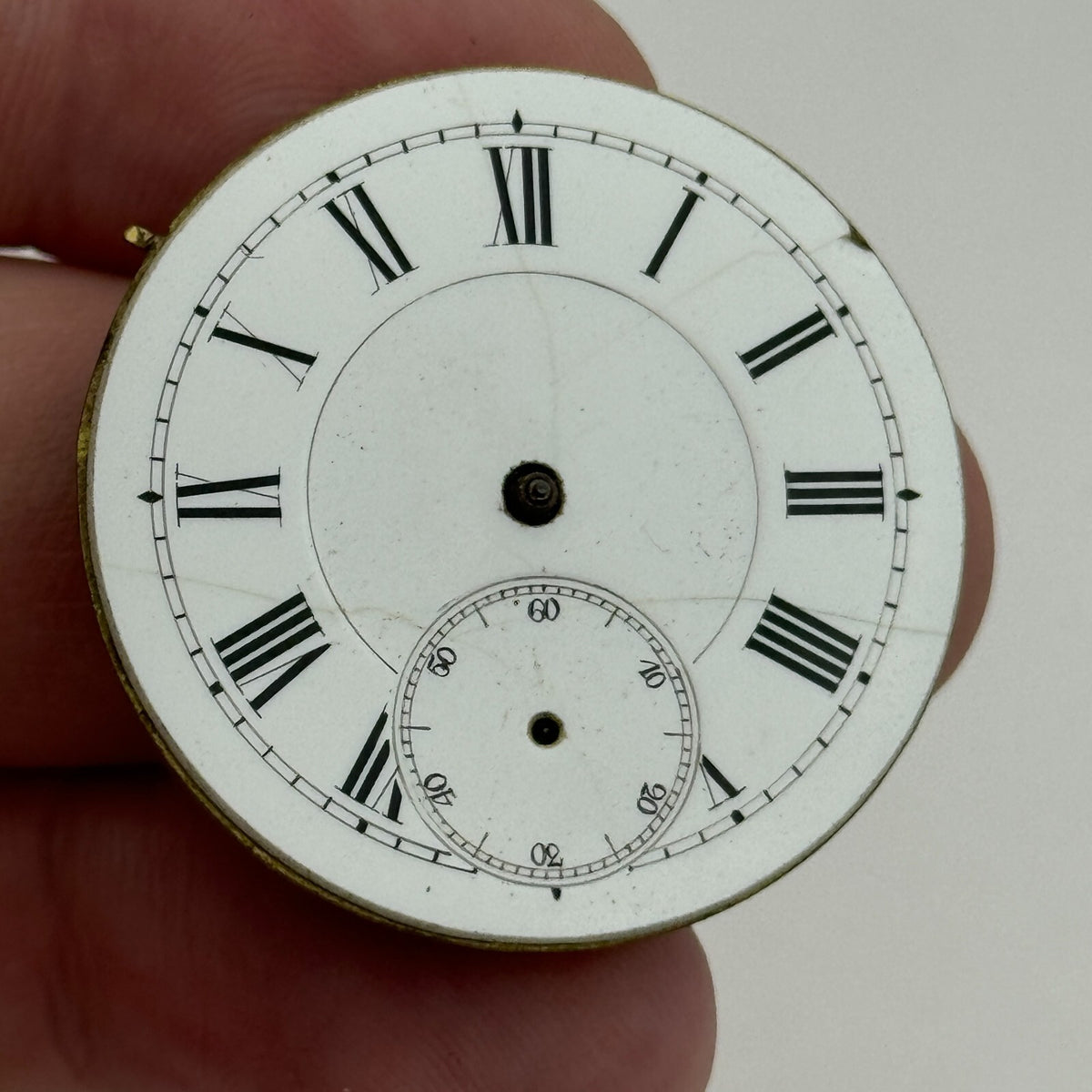 Antique Pocket Watch Movement Key Wound Parts Repair 33.7mm 