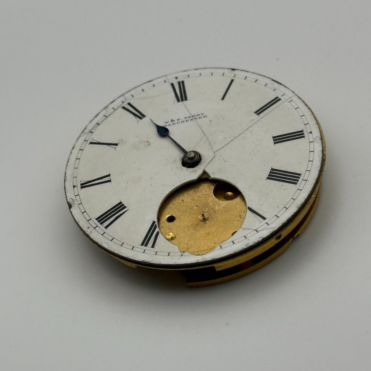 Swiss Lever Pocket Watch Movement - W&E Terry Manchester - Parts / Repair 43.1mm