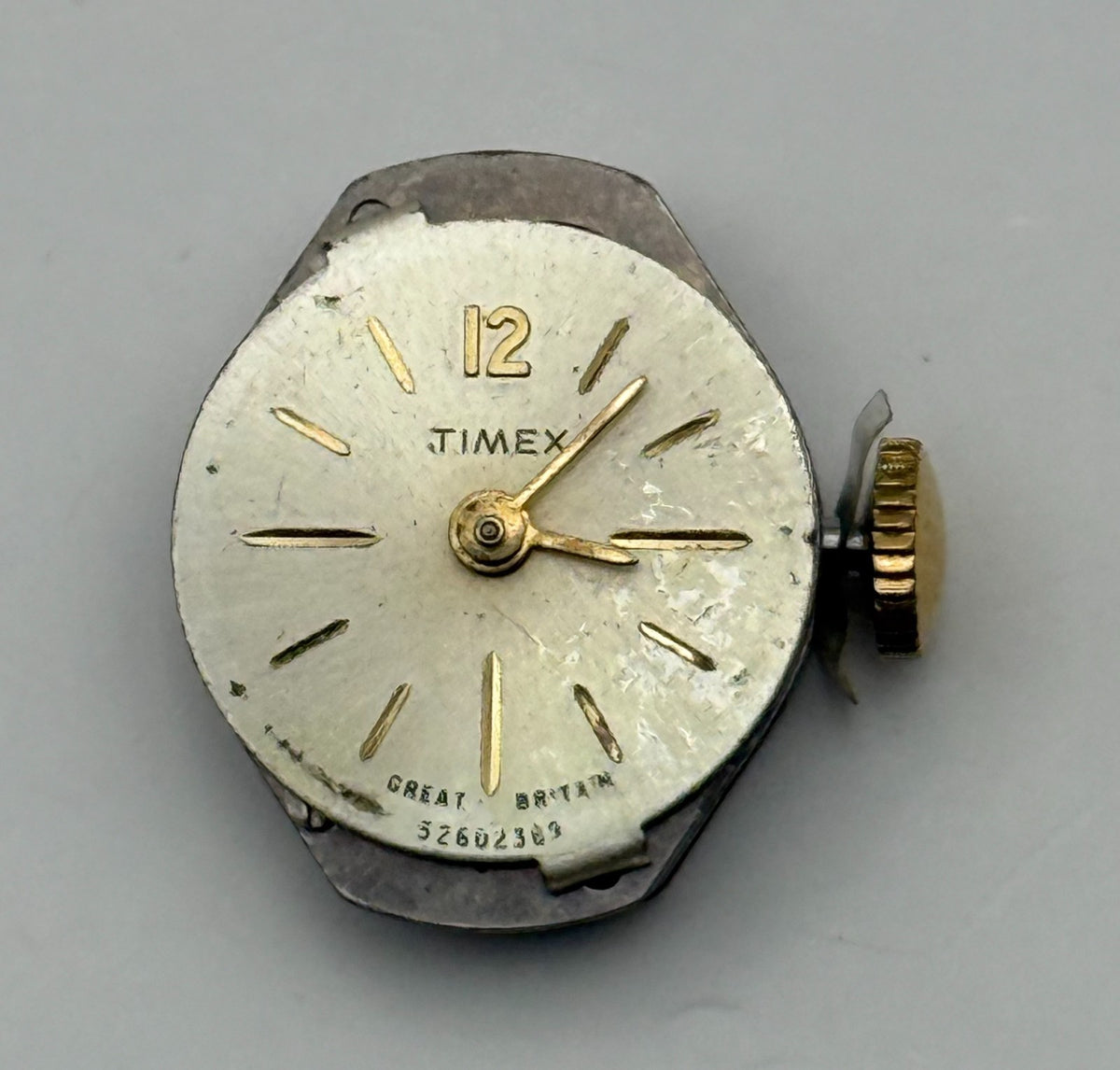 Timex 480 Watch Movement Great Britain Manual Wind Vintage Parts Repair 14mm