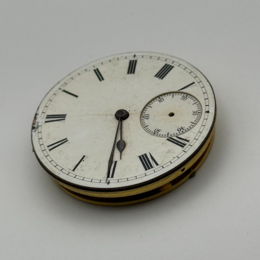 English Lever Pocket Watch Movement - Unidentified - Parts / Repair - 44.8mm