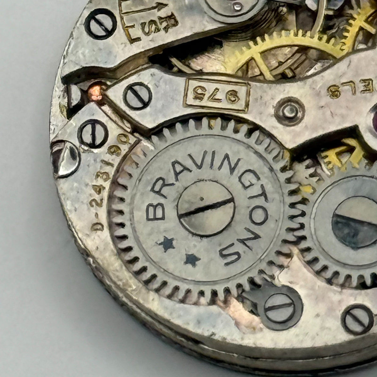 Bravingtons 975 Watch Movement Renown Sub Seconds Manual Vintage Parts 21.9mm