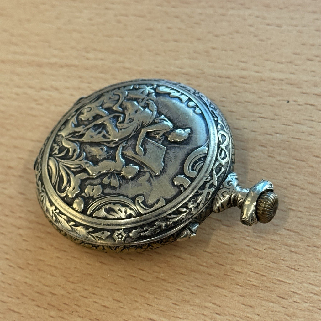 Systeme Roskopf Pocket Watch - Holy Freres Engraved Case Design - To Restore