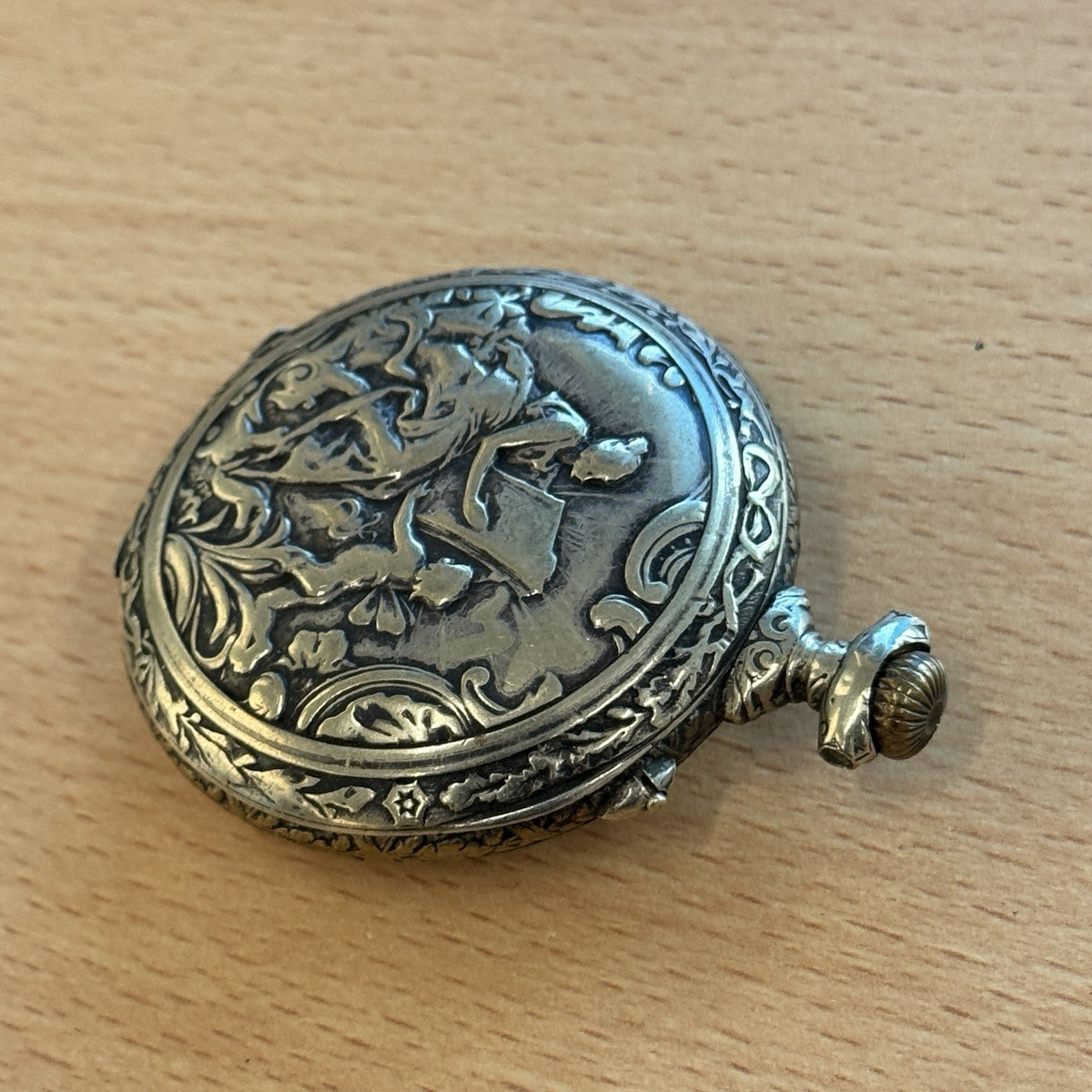 Systeme Roskopf Pocket Watch - Holy Freres Engraved Case Design - To Restore