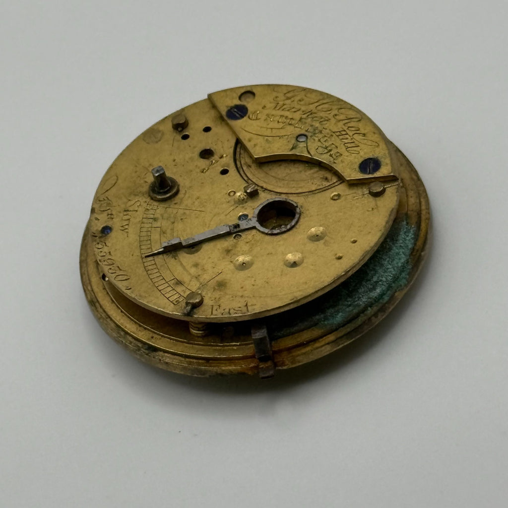 English Lever Fusee Pocket Watch Movement - G.H. Roc Cambridge - Parts / Repair