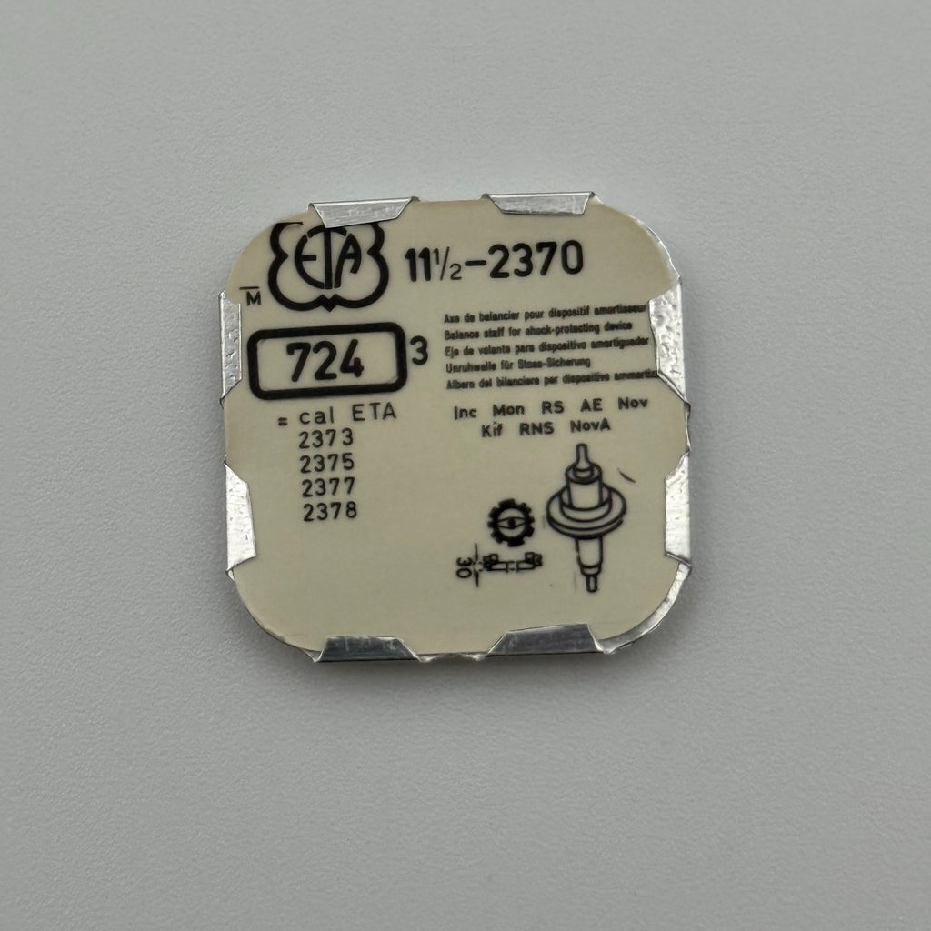 ETA 2370 Balance Staff Pack Of 3 - 11 1/2 - 724 - New Old Stock - Watch Parts