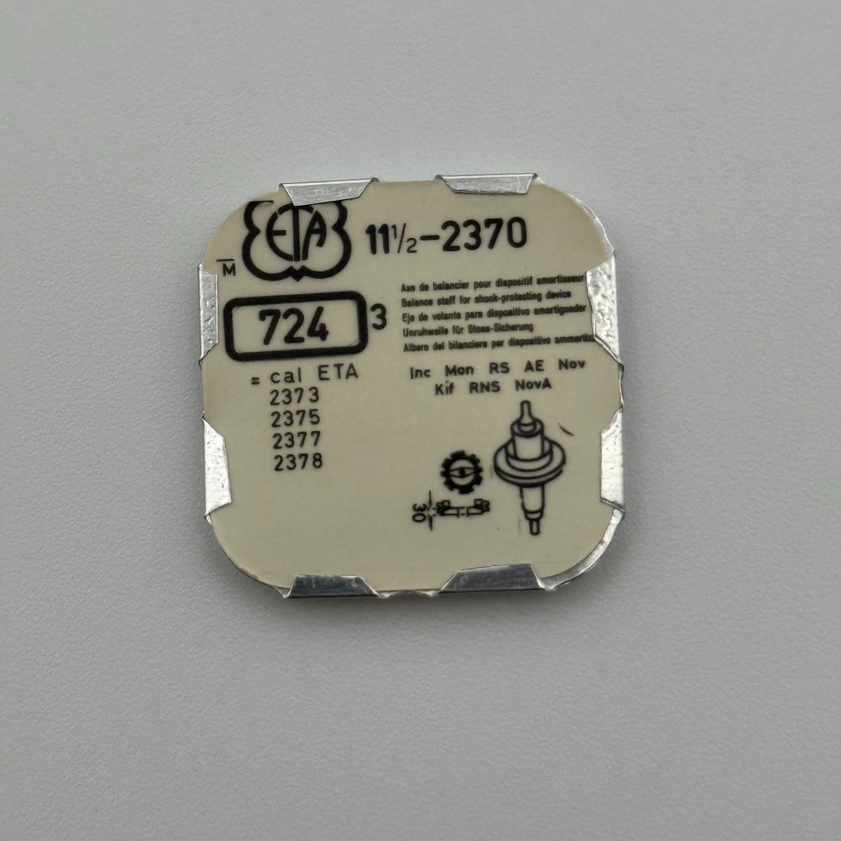 ETA 2370 Balance Staff Pack Of 3 - 11 1/2 - 724 - New Old Stock - Watch Parts