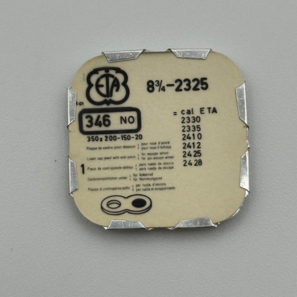 ETA 2325 Lower Cap Jewel With End Piece - 8 3/4 - 346 - NOS - Watch Parts