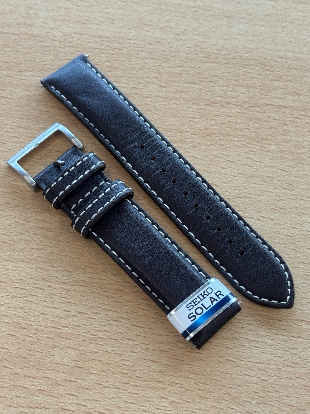 Seiko L020 B 20 Calf Watch Strap - 20mm - Seiko Solar - New Old Stock - Brown