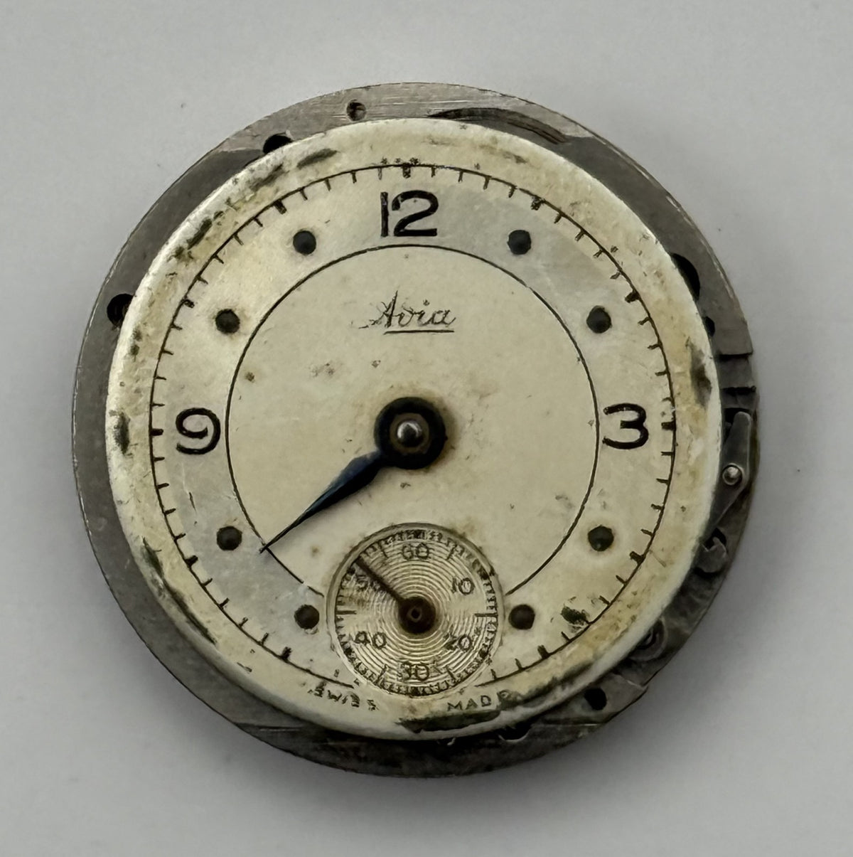 Durowe 40 Watch Movement Avia 15 Jewels Swiss Manual Wind Parts Repair 19.5mm