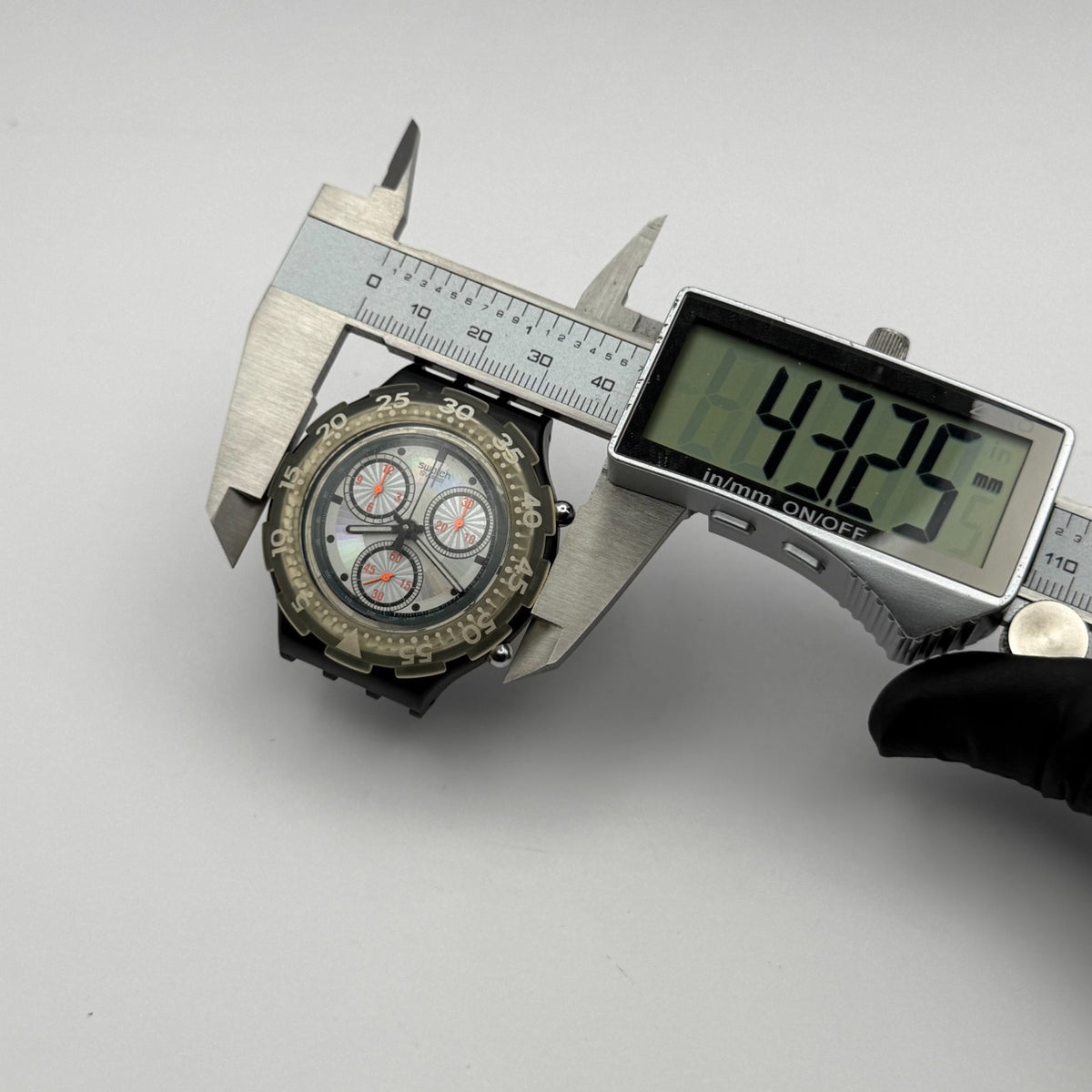 Vintage Swatch Aqua Chrono Watch SBB100 Black Rudder 1992 ETA Quartz 43mm Parts 