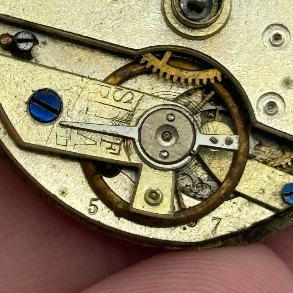 Antique Pocket Watch Movement Key Wound Unidentified Parts Repair Spares 36.2mm