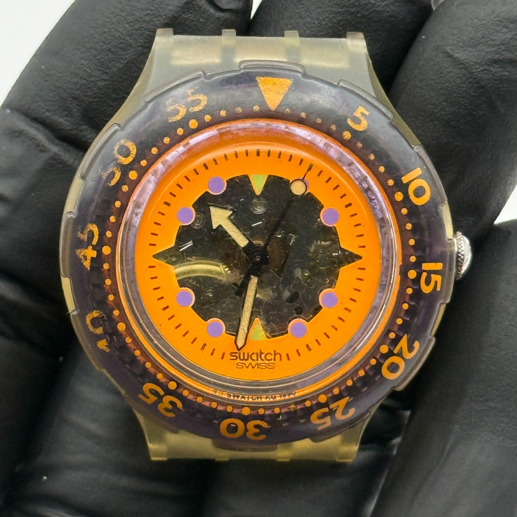 Vintage Swatch Scuba 200 Watch SDK103 Hypocampus 1990 ETA Quartz 40mm Parts 