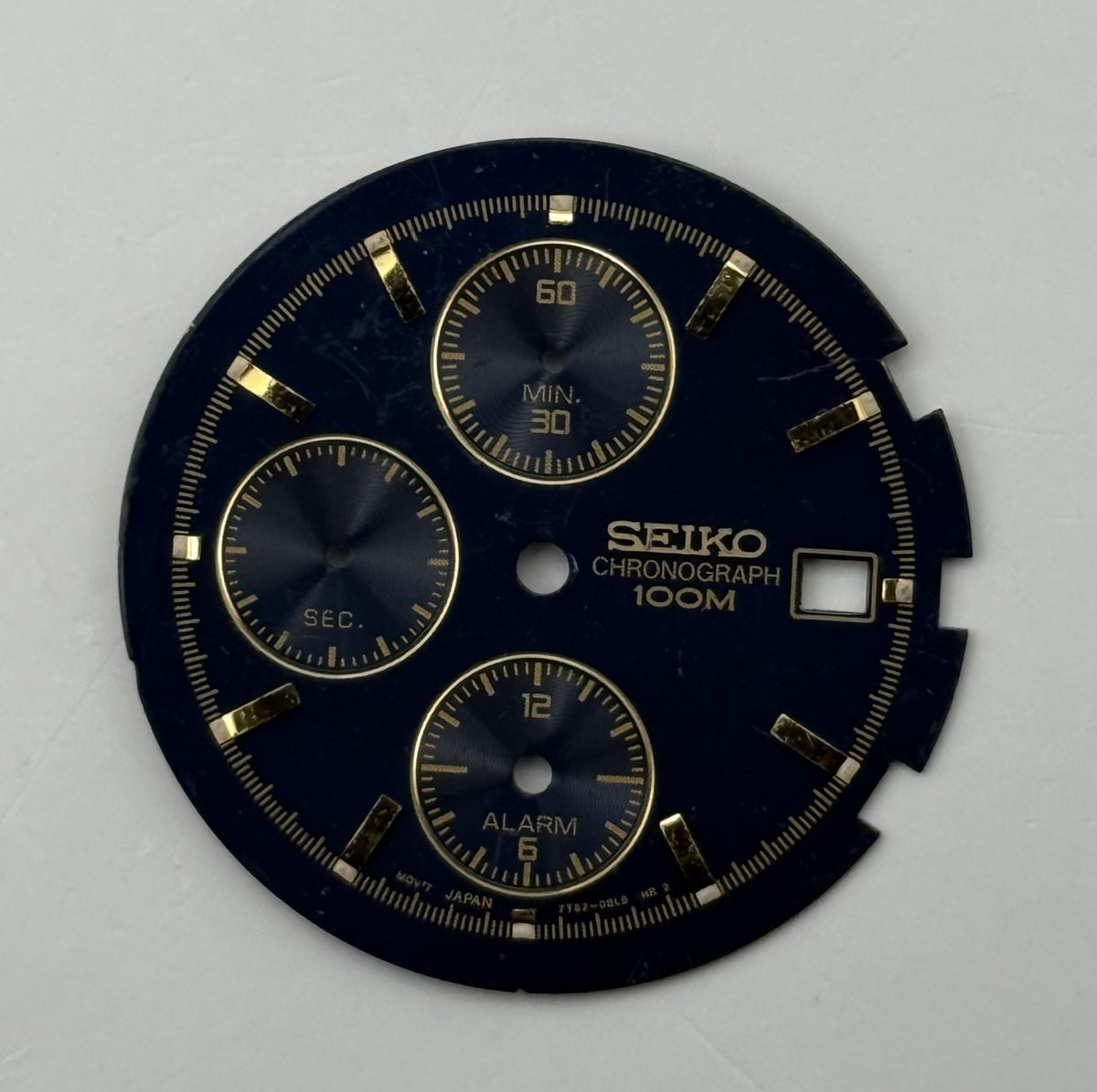 Seiko Watch 7T62-0BL8 Dial Chronograph Alarm 100M Black Spare Parts Repair 30mm