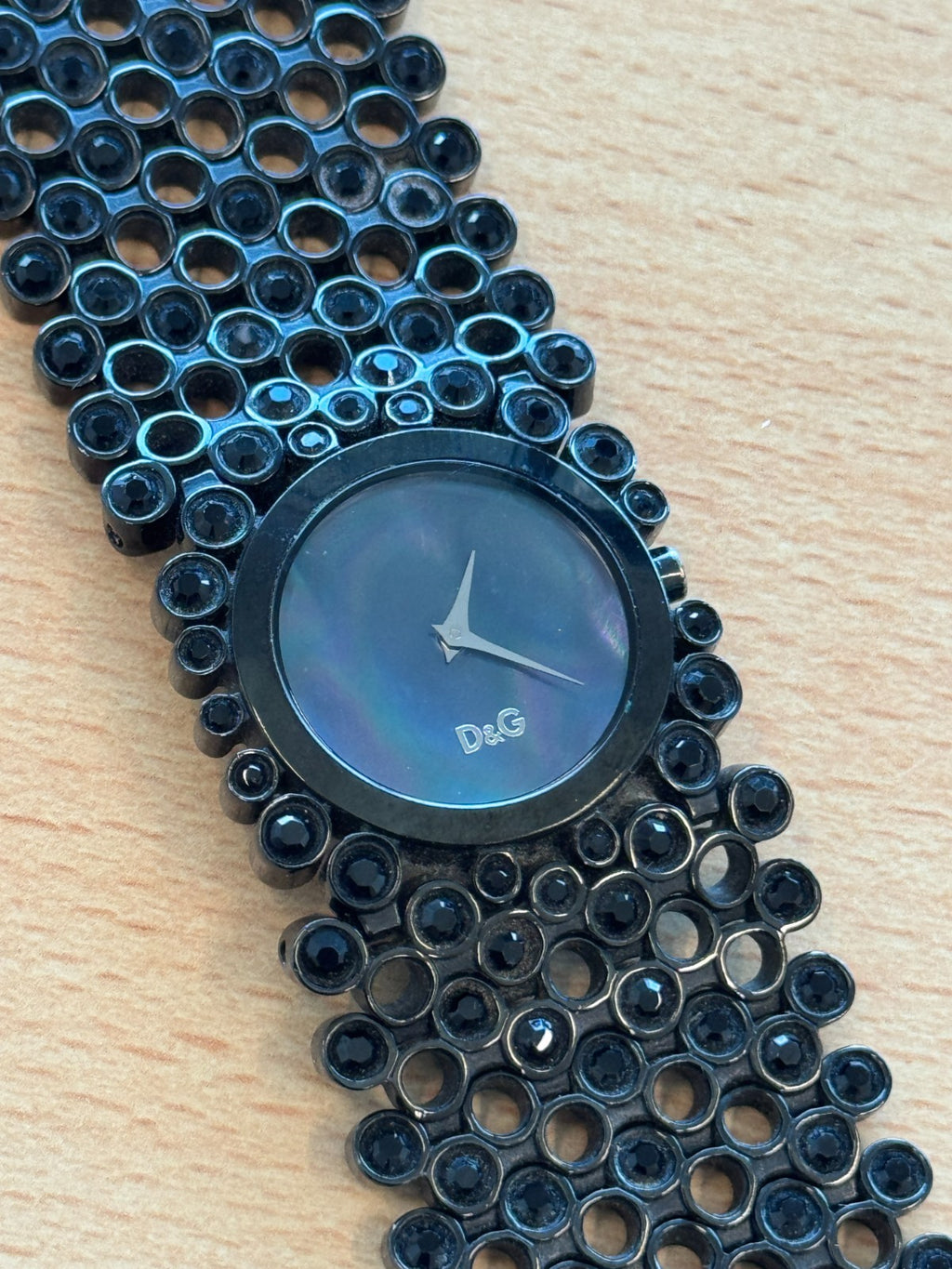 D&G Ladies Watch Risky Black Rhinestones Working Dolce & Gabbana DW0245 32mm