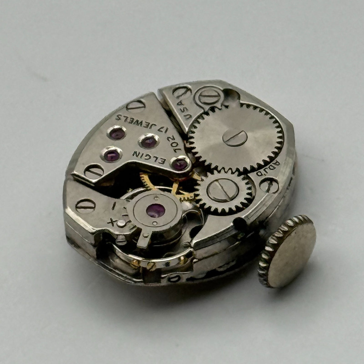 Elgin 702 Watch Movement 17 Jewels American Manual Wind Parts Repair 13.2mm