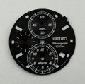 Seiko 7T62-0LW8 Watch Dial Chronograph 100M Black Spare Parts Repair 28.5mm