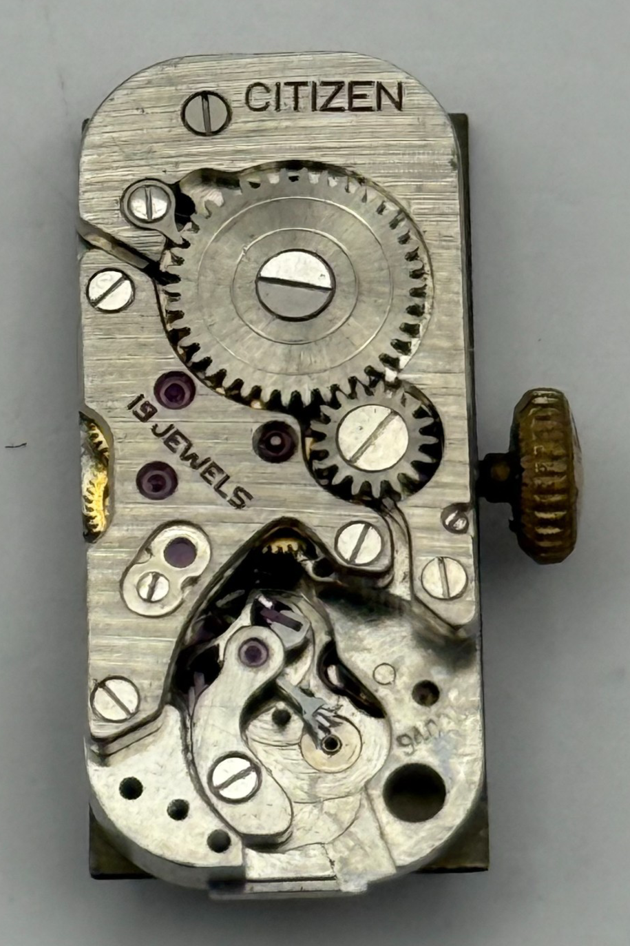 Citizen 9407 Parashock Baguette Watch Movement - For Parts / Repair - 10.2mm