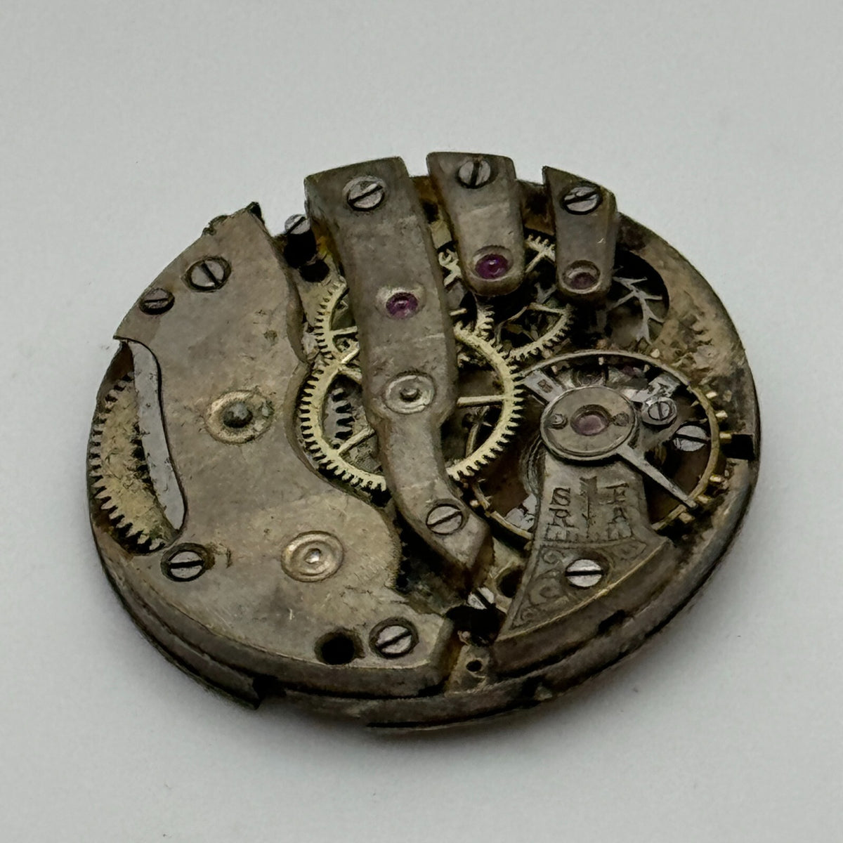Pistol Watch Movement Vintage Swiss Manual Wind Parts Repair 23.6mm