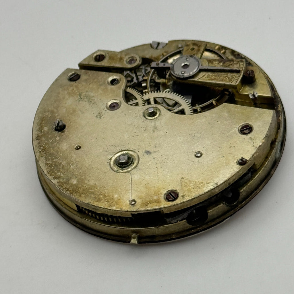 Antique Pocket Watch Movement Key Wound Parts Repair Spares 42.7mm