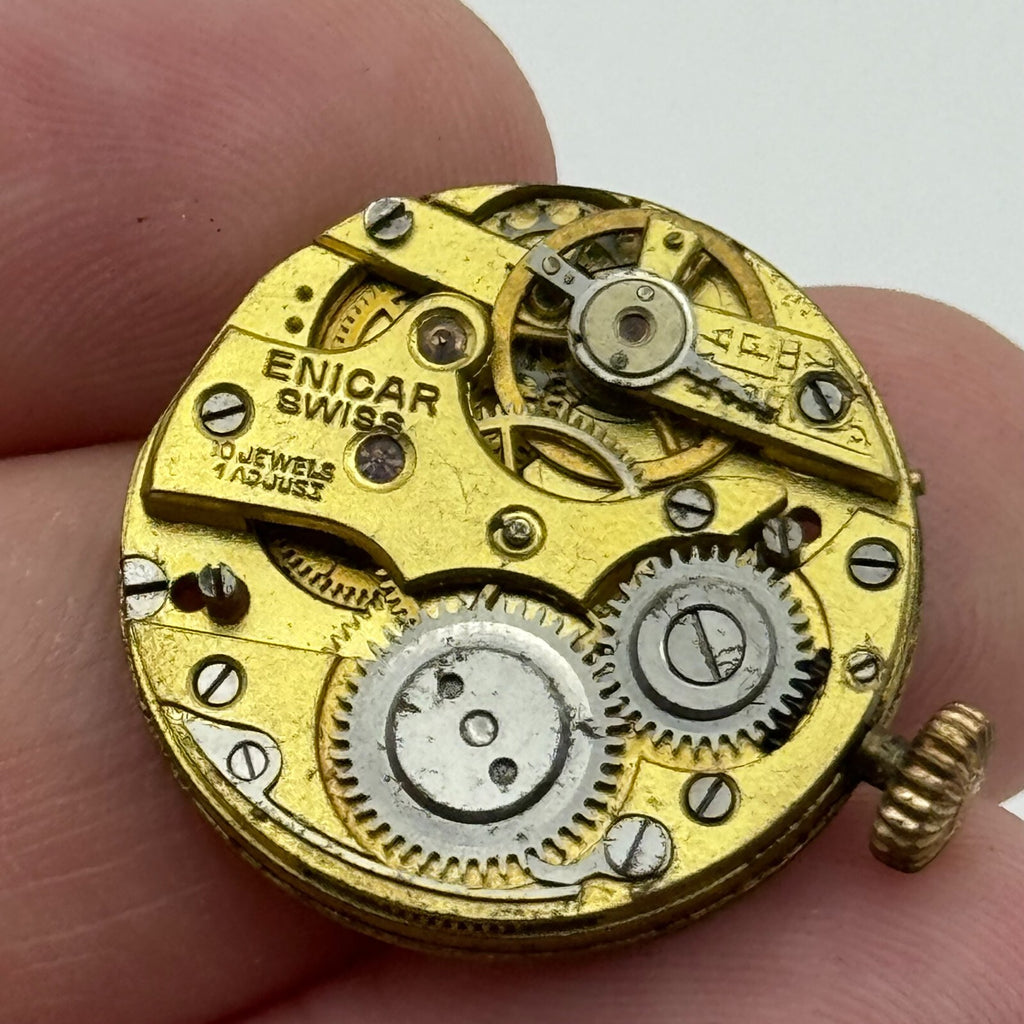 Enicar Trench Watch Movement - Rare Antique - For Parts / Repair - 23.6mm