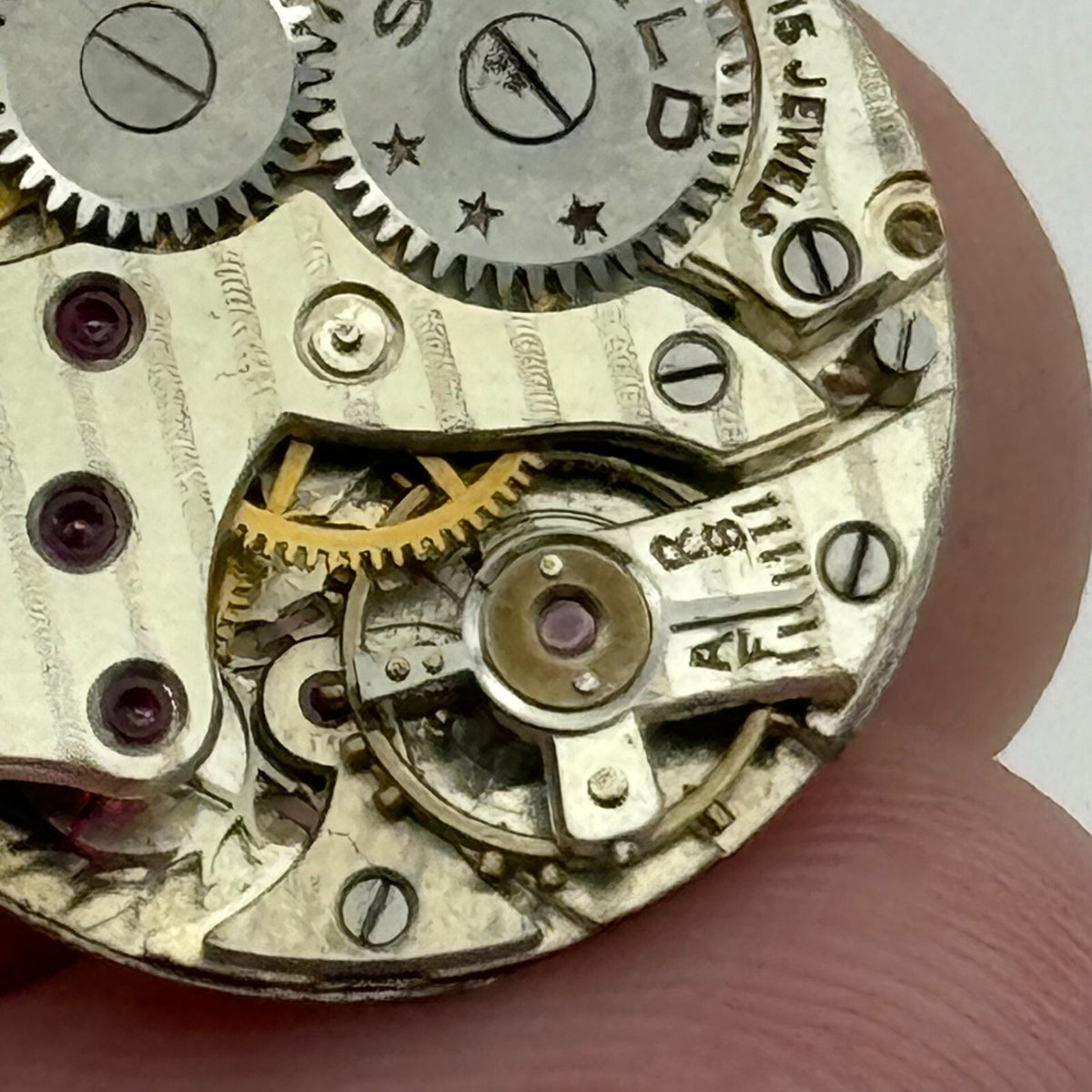 Shield Watch Movement - Nice Finish - For Parts / Repair - 19.6mm