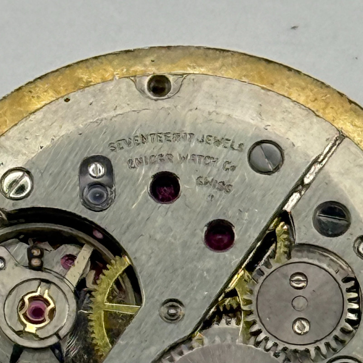 Enicar 1012B Watch Movement A-R 17 Jewels Running Manual Wind Vintage Parts 26mm