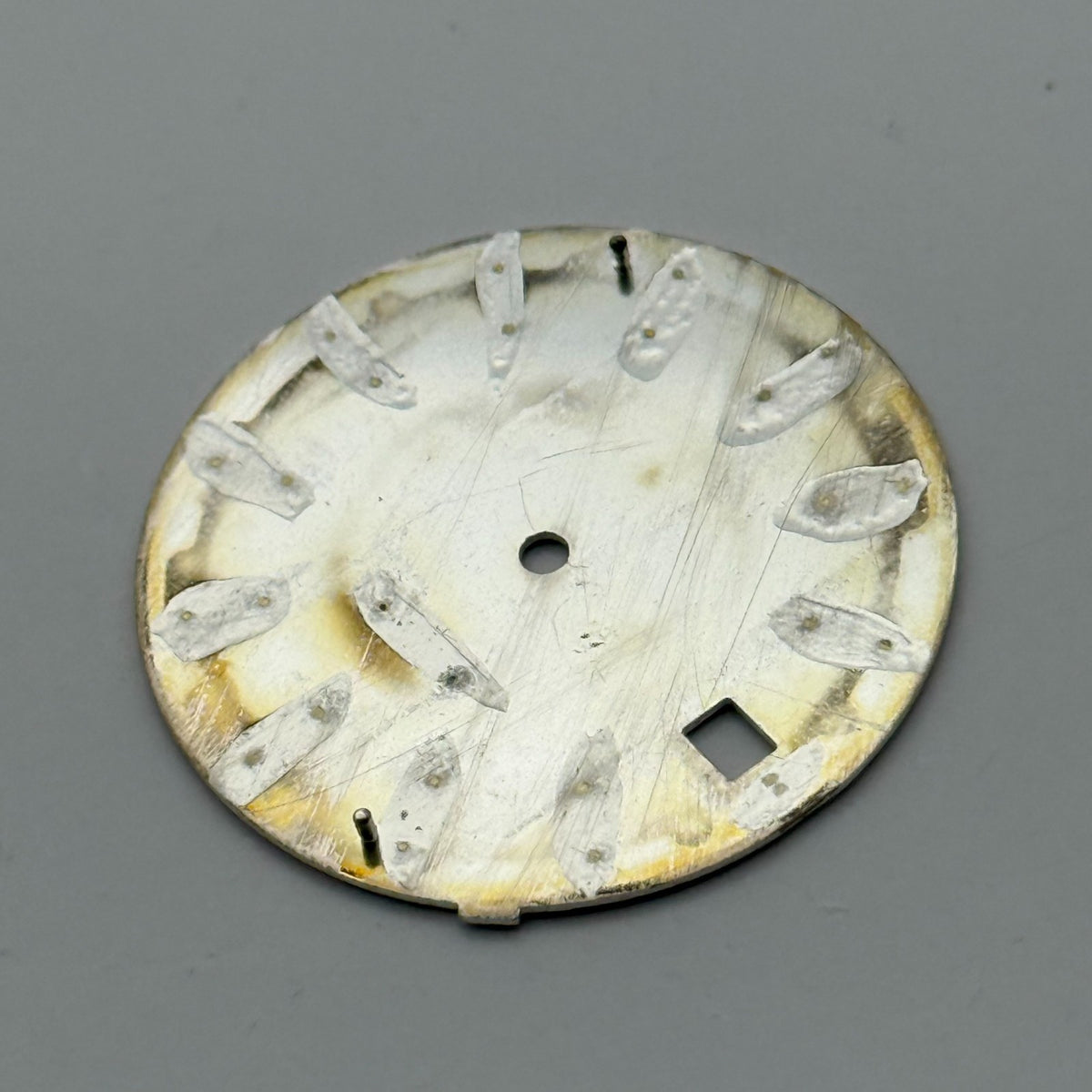 Seiko 5M62-0D68 Watch Dial Kinetic 100M Silver Japan Spare Parts Repair 28mm