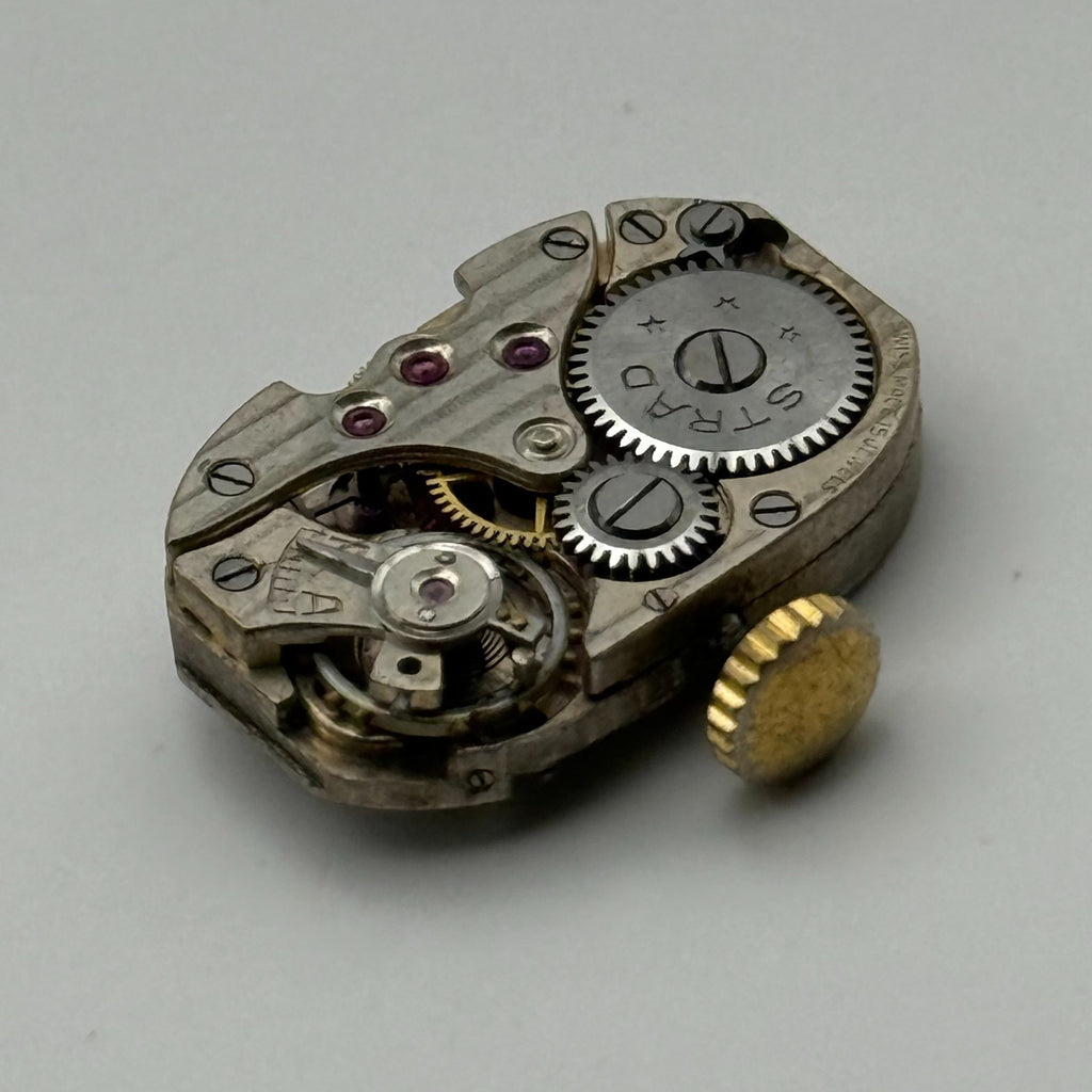 Strad Watch Movement 15 Jewels Swiss Manual Wind Vintage Parts Repair 12.6mm