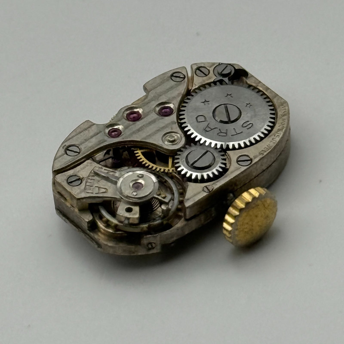 Strad Watch Movement 15 Jewels Swiss Manual Wind Vintage Parts Repair 12.6mm