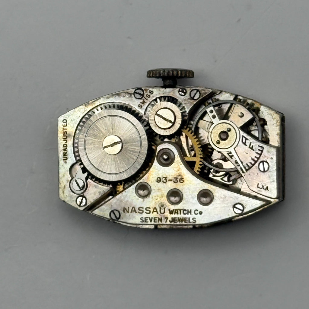 Nassau 93-36 Watch Movement 7 Jewels Swiss Manual Wind Parts Repair 14.3mm