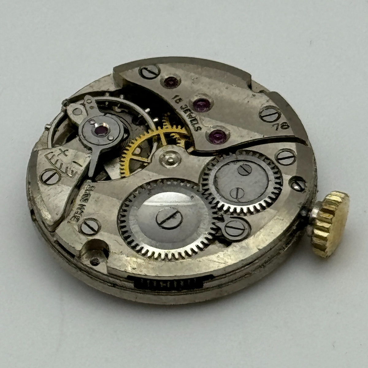 Revue Cal 78 Watch Movement - Roman Numerals - For Parts / Repair - 19.6mm