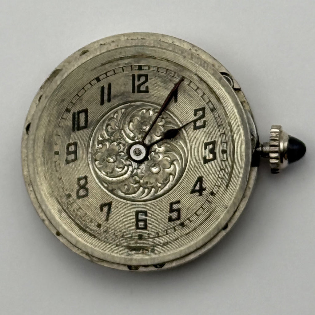 AS Watch Movement Cabochon Crown A. Schild 6 Jewels Swiss Parts Repair 23.4mm